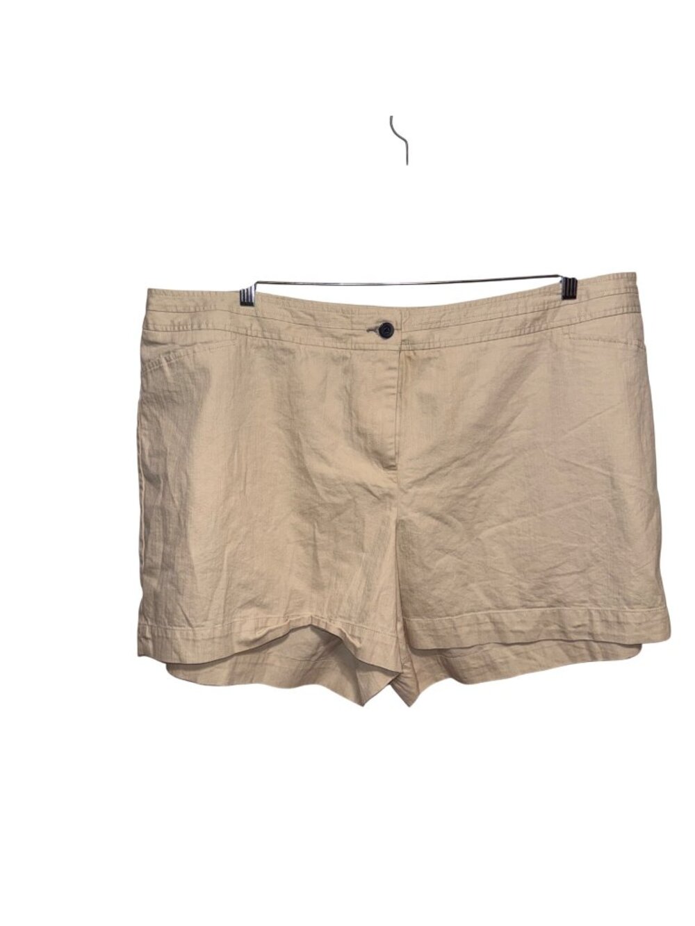 Cato Woman Beige Tan Shorts Size 28W With Button Closure & Back Pockets